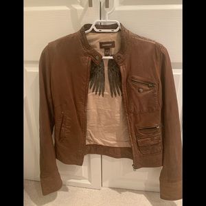 Preloved rustic style danier leather jacket